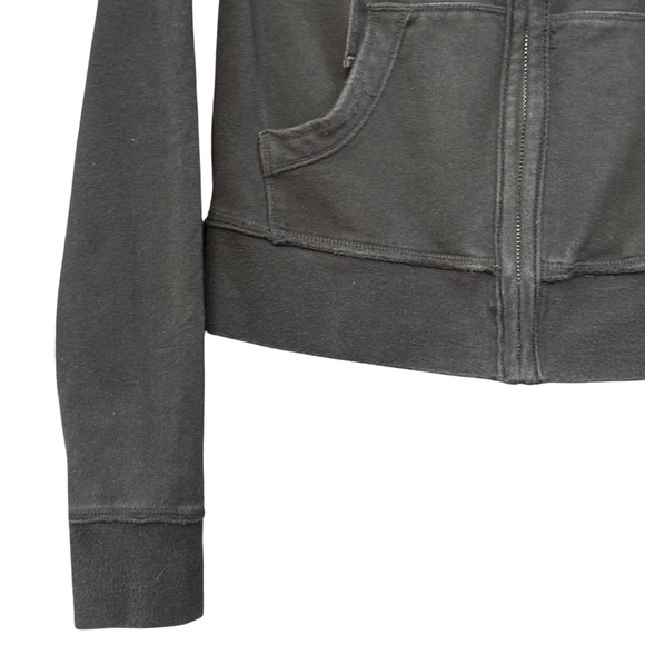 BCBG Paris Black Embellished Zip Hoodie Jacket Fits Junior M Y2K Stretch - Picture 2 of 7